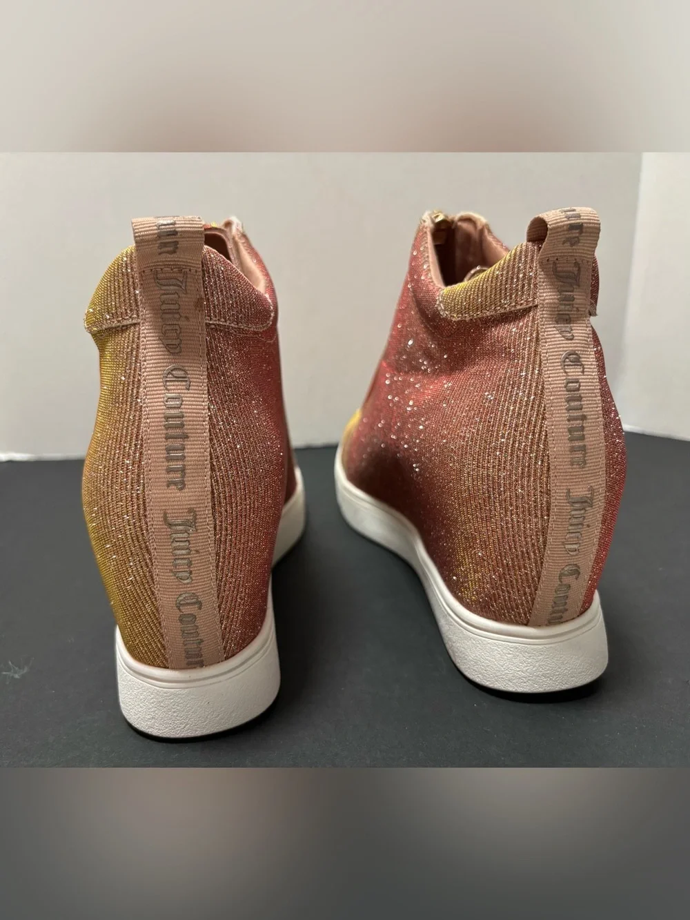 Juicy Couture JC-Joanz Blush Glitter Wedge Sneakers NWT 8.5